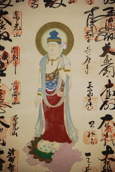 真作/島田葆光/十三佛図/十三仏図/桐共箱付/布袋屋掛軸HE-387